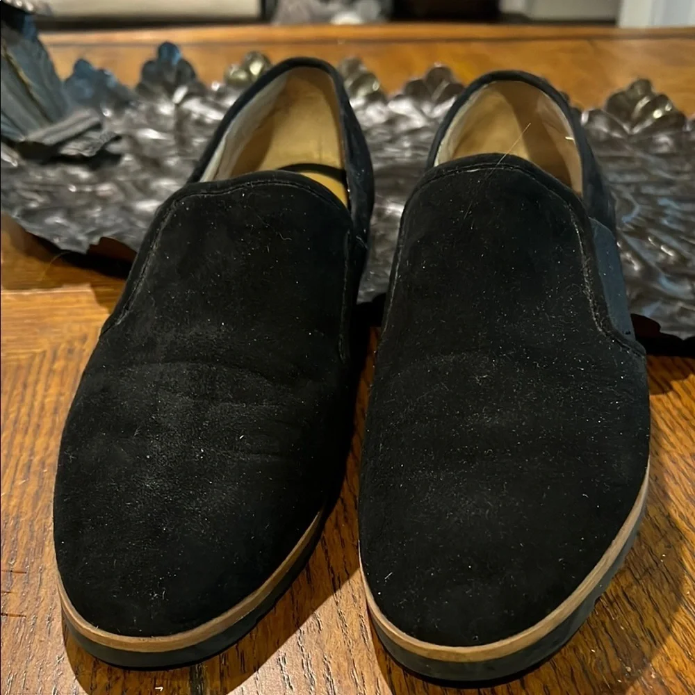 Tom Herby 10M Women’s Black Suede suede Loafers. SH138